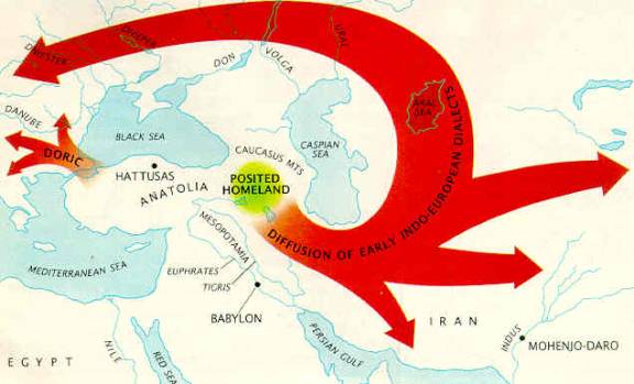 Indo-European migration map.