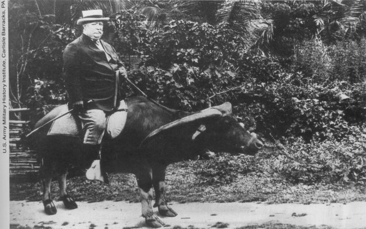 Taft on a Carabao.